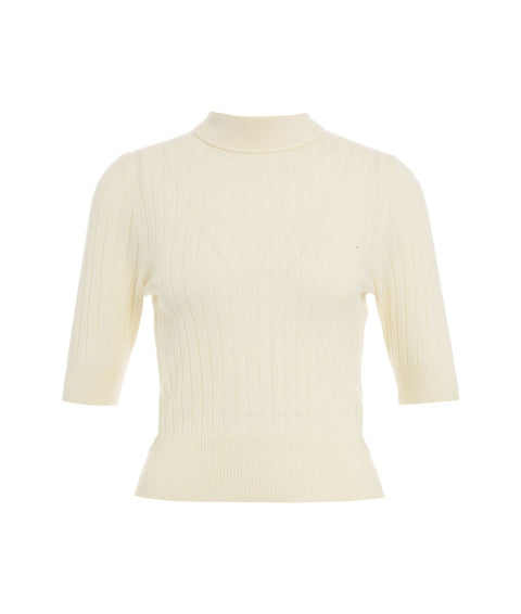 T-shirt a maglia in cashmere 'Lauren' #bianco