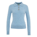 Maglione con collo a polo in cashmere #blu