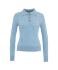 Maglione con collo a polo in cashmere #blu