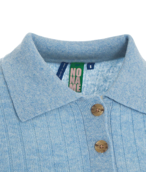 Maglione con collo a polo in cashmere #blu