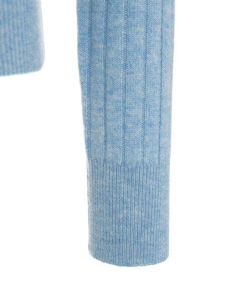 Maglione con collo a polo in cashmere #blu