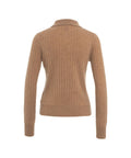 Maglione con collo a polo in cashmere #marrone