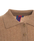 Maglione con collo a polo in cashmere #marrone