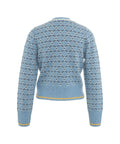 Cardigan in maglia in misto cashmere #blu