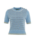 T-shirt a maglia in lana e cashmere #blu