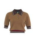 Polo shirt in misto lana 'Mia' #marrone