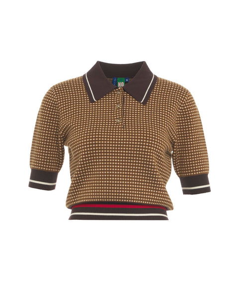 Polo shirt in misto lana 'Mia' #marrone