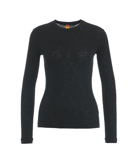 Long Sleeve Shirt in Baumwolle #nero