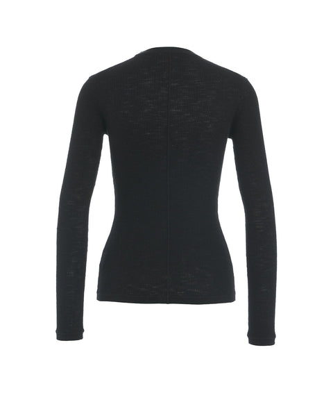 Long Sleeve Shirt in Baumwolle #nero