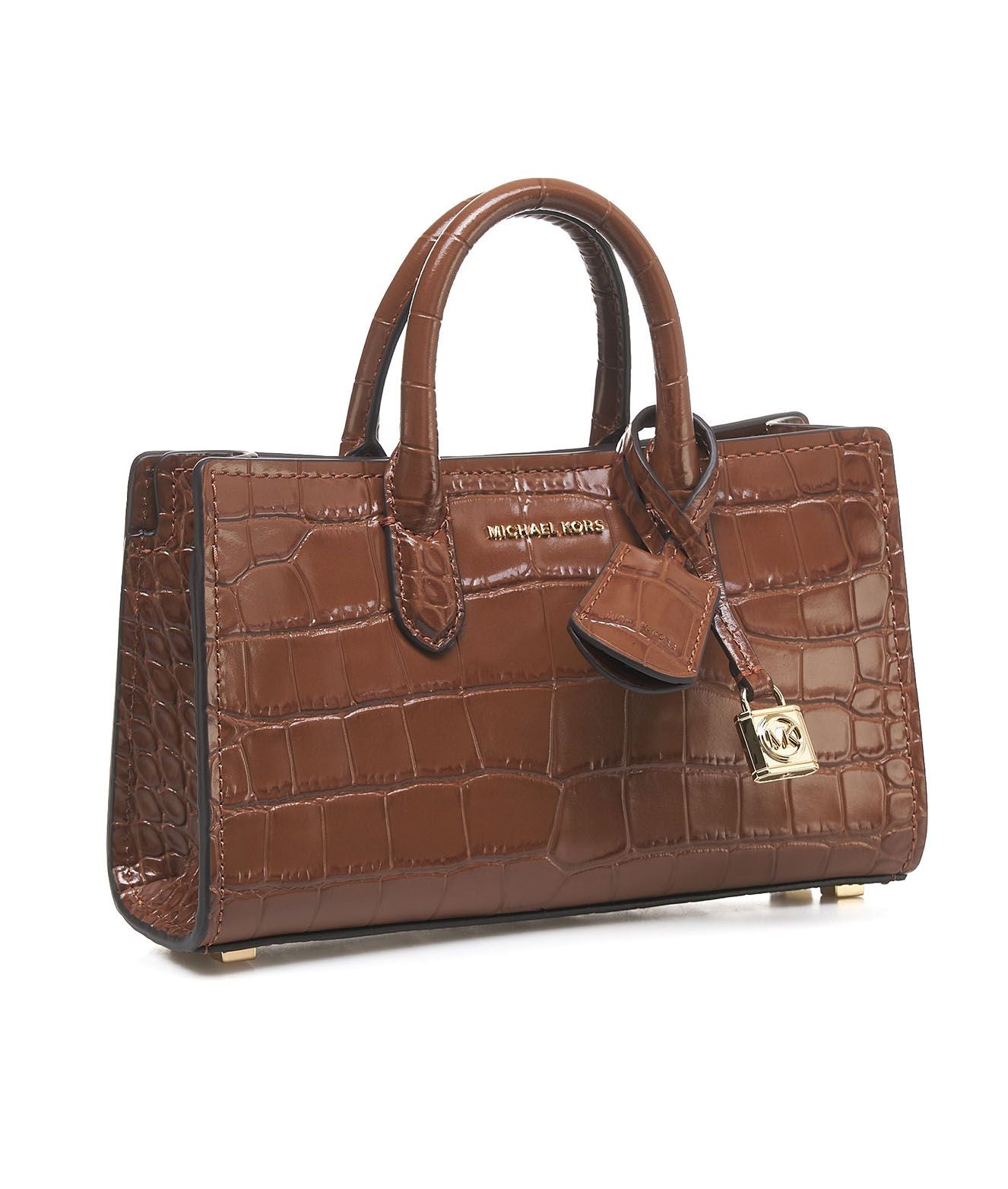 Michael Michael Kors Brown Leather fashion Croco Tote Bag.