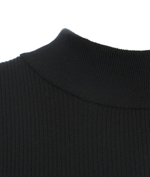 Abito a maglia in misto lana merino #nero