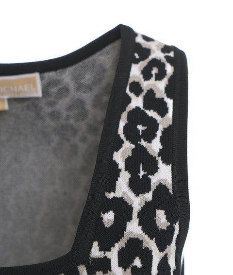 Abito jacquard con motivo animalier #nero