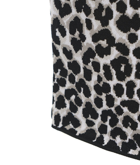 Abito jacquard con motivo animalier #nero