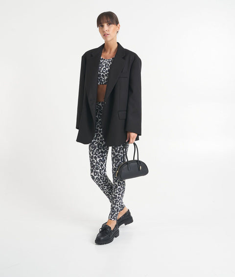 Leggings leopardati stretch #nero