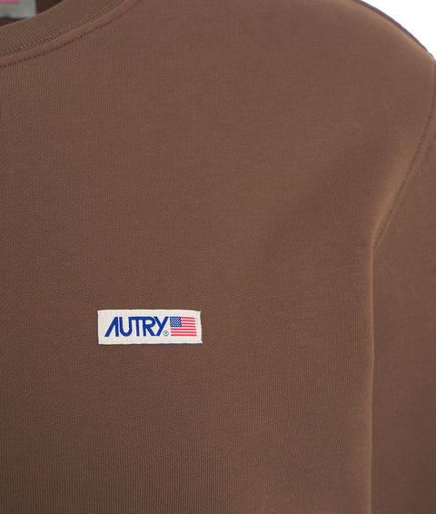 Sweatshirt con logo #marrone