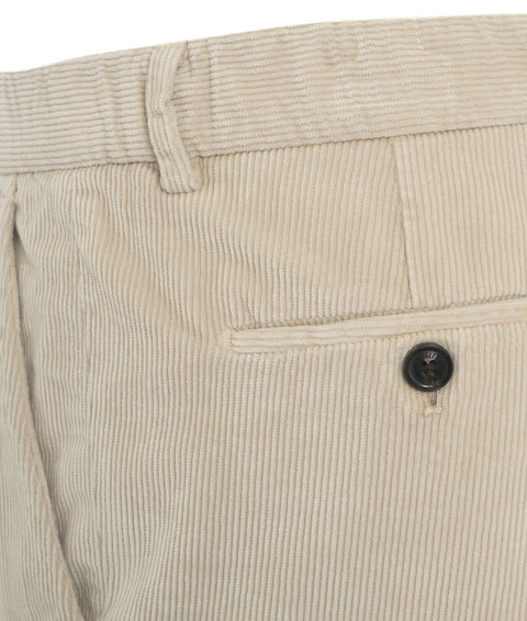 Pantaloni di velluto a coste in misto modal #bianco