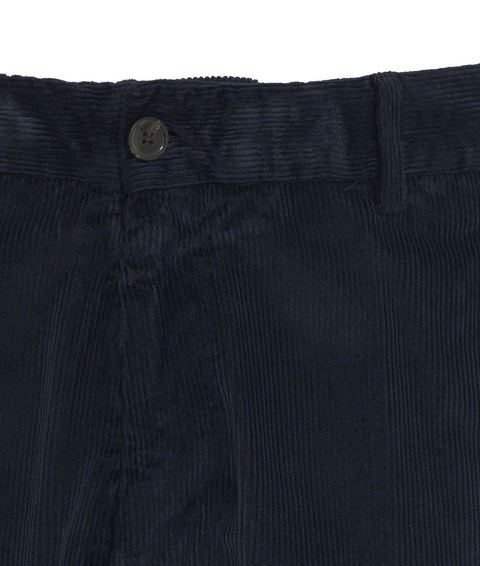 Pantaloni di velluto a coste in misto modal #blu