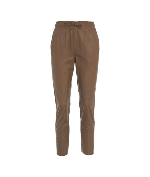 Pantalone in pelle 'Gift' #marrone