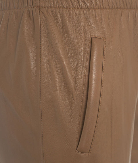 Pantalone in pelle 'Gift' #marrone