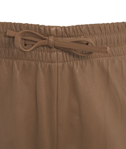 Pantalone in pelle 'Gift' #marrone