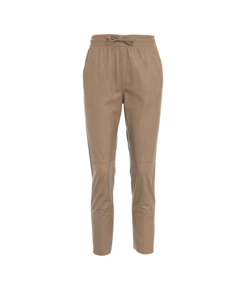 Pantalone in pelle 'Gift' #beige