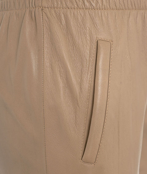 Pantalone in pelle 'Gift' #beige