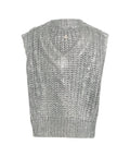 Gilet in maglia grossa con placcatura #argento