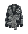 Cardigan a maglia con cintura in vita #nero