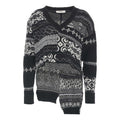 Maglione asimmetrico in misto lana #nero