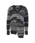 Maglione asimmetrico in misto lana #nero