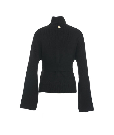 Maglione in maglia con cut outs #nero