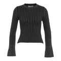 Pullover in maglia lurex a coste #nero