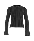 Pullover in maglia lurex a coste #nero