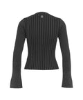 Pullover in maglia lurex a coste #nero