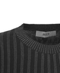 Pullover in maglia lurex a coste #nero