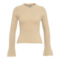 Pullover in maglia lurex a coste #oro