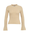 Pullover in maglia lurex a coste #oro