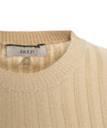 Pullover in maglia lurex a coste #oro