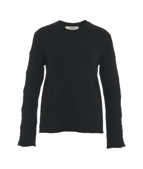 Maglione con scollo rotondo #nero