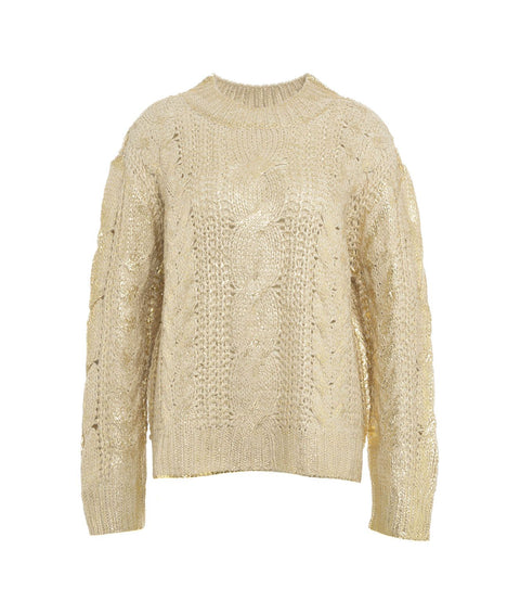 Maglione a maglia effetto metallizzato #oro