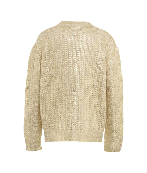 Maglione a maglia effetto metallizzato #oro