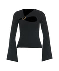 Maglione in maglia con cut outs #nero