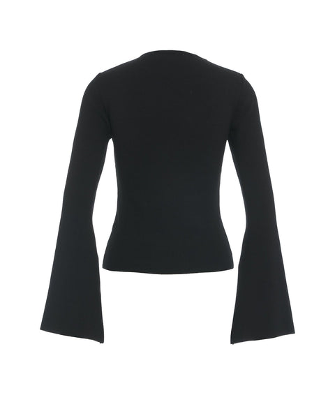 Maglione in maglia con cut outs #nero