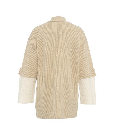 Cardigan a maglia in lana #beige