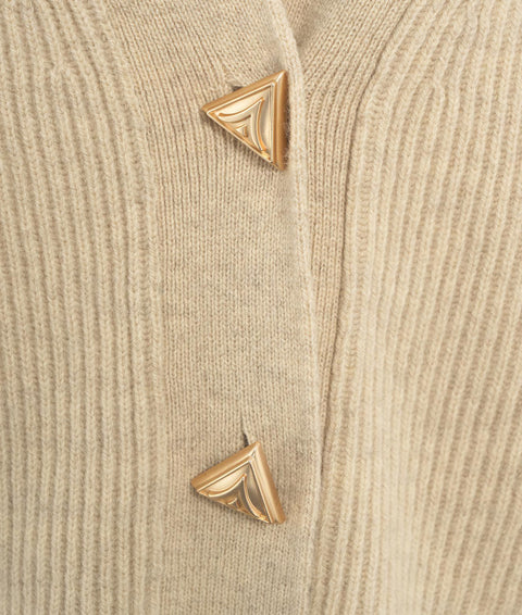 Cardigan a maglia in lana #beige