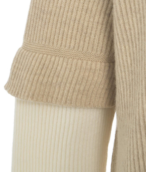 Cardigan a maglia in lana #beige