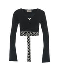 Cardigan a portafoglio cropped #nero