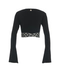 Cardigan a portafoglio cropped #nero