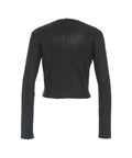 Cropped cardigan a maglia con spilla #nero