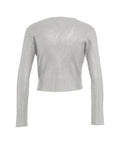 Cropped cardigan a maglia con spilla #argento